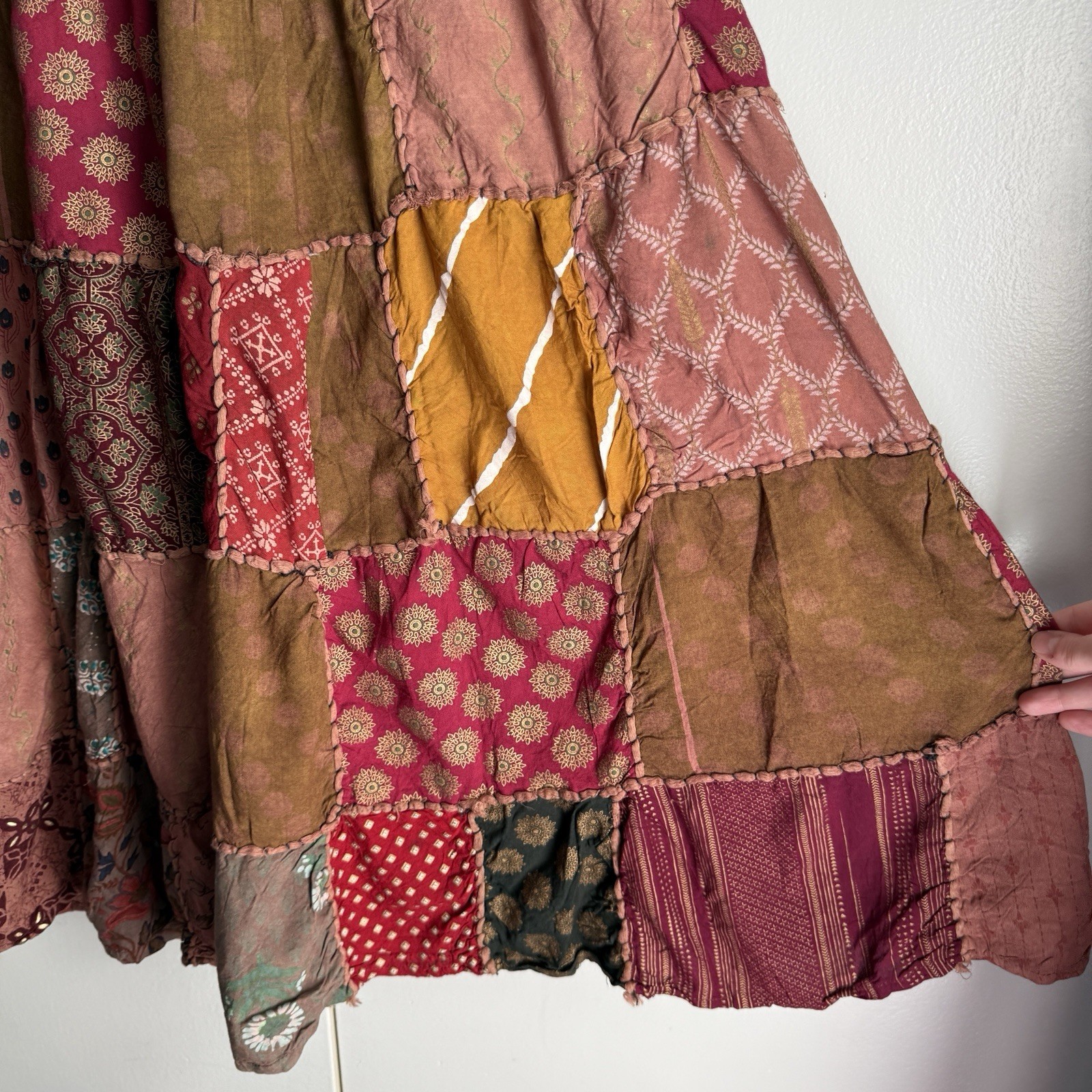 Handmade Patchwork Boho Maxi Skirt Unbranded Whim… - image 9