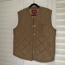 Men  s L Arizona Jean Company Quilted Brown Vest