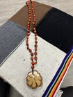Handcrafted Peruvian Shaman Necklace – Ayahuasca Vine Slice & Native Seed Beads — photo 4
