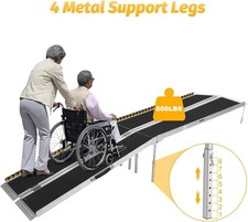 Folding Aluminum Wheelchair Ramp Portable Mobility Scooter Non-Slip 600LB 4-10ft