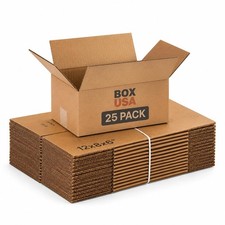 USA Shipping Boxes Medium 12L x 8W x 6H 25-Pack - Corrugated Cardboard Box