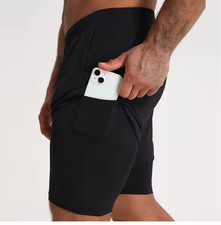 Gym Clothing Men Quick Dry 2 In 1 Gym Shorts Men Polyester Spandex Breathable Sh