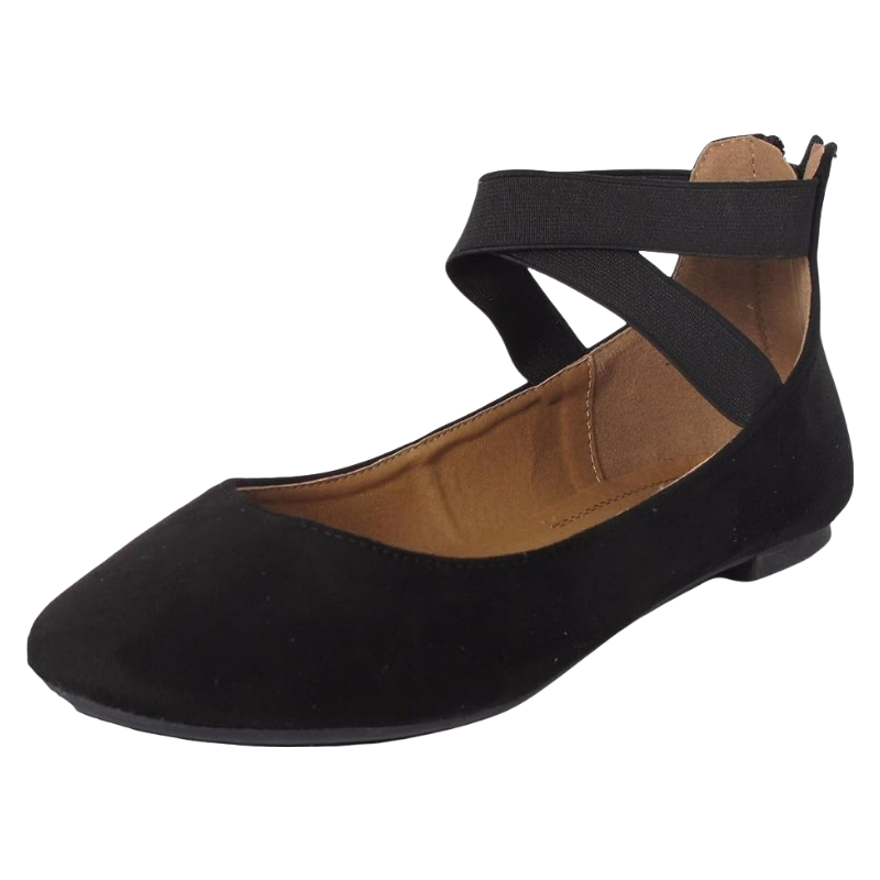 Classic ballet flats with elastic crossover ankle straps Ballet flats Yoga flats