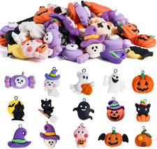 60PCS Halloween Mini Resin Charms Figures 15 Styles Mini Flatback Charms