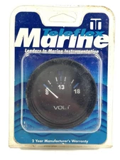 Teleflex 56931P Voltmeter Gauge Heavy Duty 12V New in Package Black Face