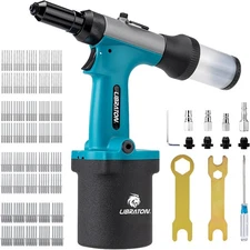 LIBRATON Pneumatic Rivet Gun Kit, Heavy Duty Air Riveter Tool 3/32", 1/8",... 