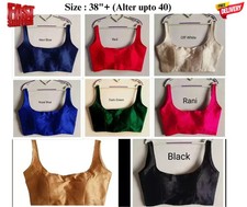 Indian Plain Stitched Sleeveless Blouse Bollywood Designer Full Stitched Blouse