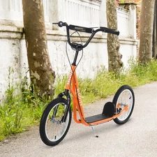 Youth Scooter Kick Scooter w/ Adjustable Handlebar, Orange