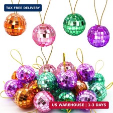 Newmemo Colorful Disco Balls Ornaments 28PCS Mirror Disco Ball Mini Christmas Di