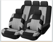 Blilo Car Seat Covers Full Set Polyester Front Bucket Light Gray Front And Rear