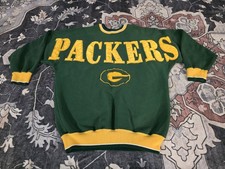 Vintage 90s Green Bay Packers NFL Legends Spell Out Crewneck Sweatshirt Sz Large