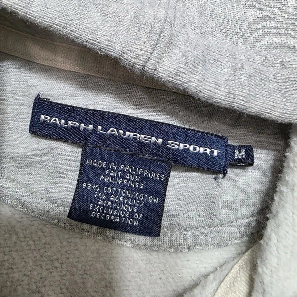 Ralph Lauren Sport Full Zip Hoodie Women’s M Gray Pink Pony Logo Sweatshirt - Image 4 of 4