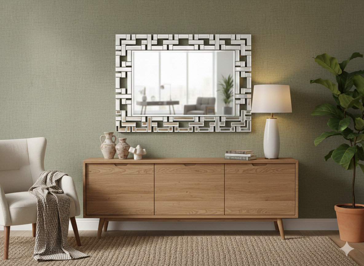42"x30" Full-length Mirror Bedroom Mirror Wall Bathroom Mirror Frameless Mirror