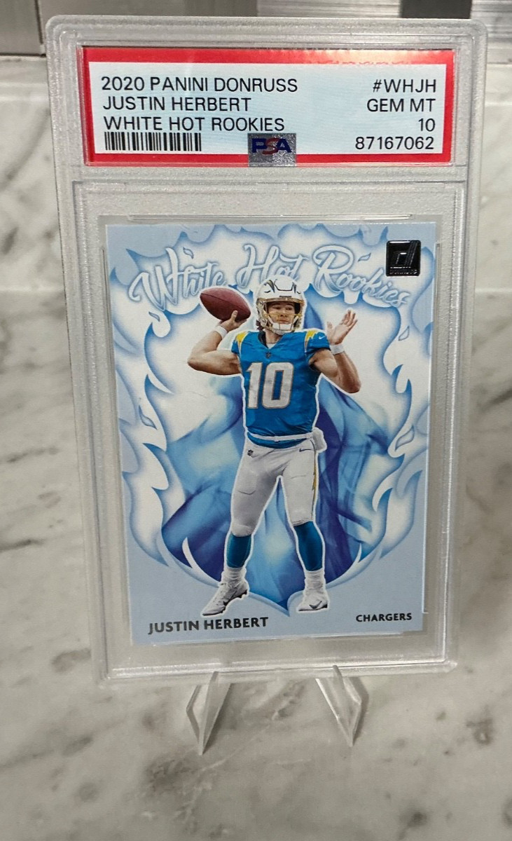 2020 Panini Donruss White Hot Rookies Justin Herbert PSA 10 GEM MT RC