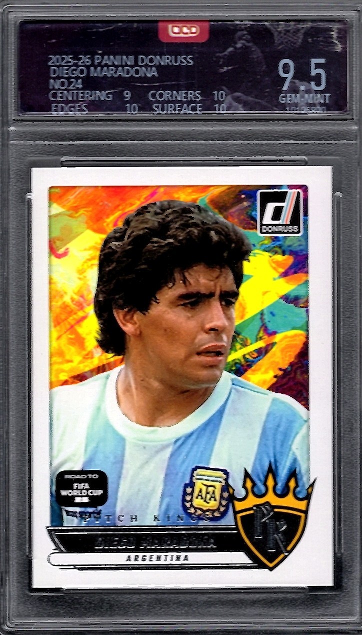 2025-26 Panini Donruss Diego Maradona #24 Pitch Kings Argentina OCD 9.5 Gem Mnt