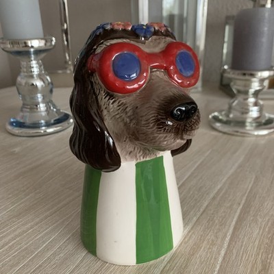 Pop Art Vase Hunde Kopf Keramik Deko Büste Skulptur Hundekopf Blumenvase Modern