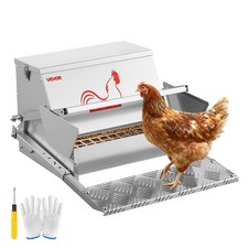 VEVOR Automatic Chicken Feeder 25 lbs Rainproof Treadle Poultry Feeder with Lid