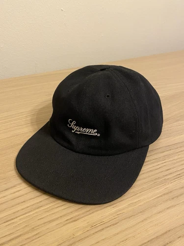 Casquette SS24 Supreme Script Logo 6 panneaux noire neuve