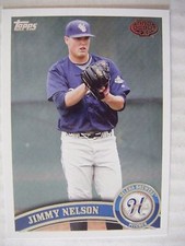 JIMMY NELSON 2011 Topps Pro Debut baseball card 113 BREWERS ALABAMA CRIMSON TIDE