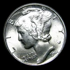 1944-D Mercury Dime Silver ---- Gem BU FB Condition Stunning Coin ---- #588Z