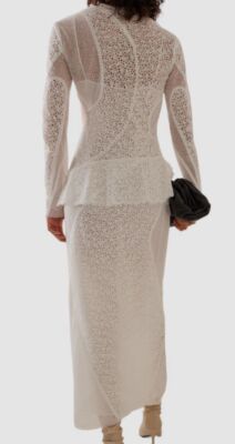 $4990 Proenza Schouler Women's White Re-Edition Stone Lace Maxi Dress Size  2 | eBay