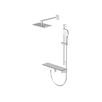 BRAVAT Thermostat-Duschsystem Zink, chrom - Systemdusche Serie Vienna Bad 