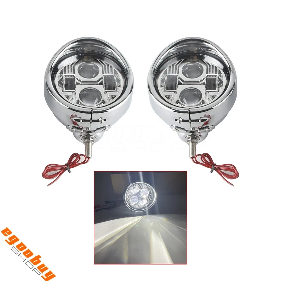 Светодиодные противотуманные фары 4,5 дюйма для мотоциклов Harley Touring Softail Road King Street Gilde - Изображение 3 из 4