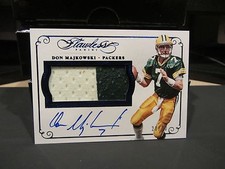 Panini Flawless Blue On Card Autograph Jersey Packers Don Majkowski 20/20  2015