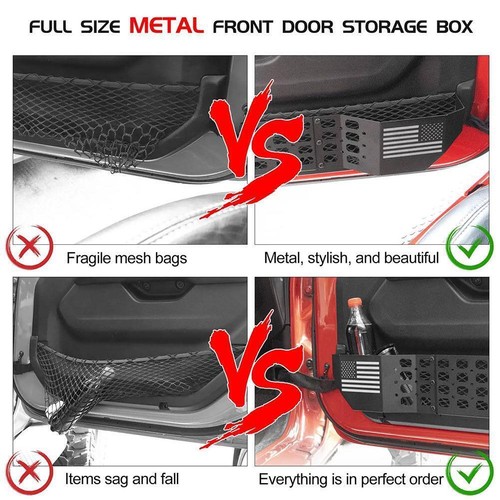 Front Door Pocket Storage Box For Jeep Wrangler JL JLU 4XE 18-23 Gladiator' J0R8 - Picture 9 of 11