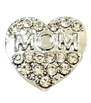 MOM CLEAR RHINESTONES 18/20mm GINGER SNAP BUTTON FOR INTERCHANGEABLE JEWELRY