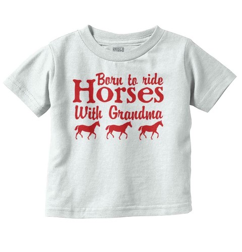 Ride Horses With Grandma Best Nana Cute Gift Toddler Boy Girl Youth T Shirt Tee - Imagen 12 de 14