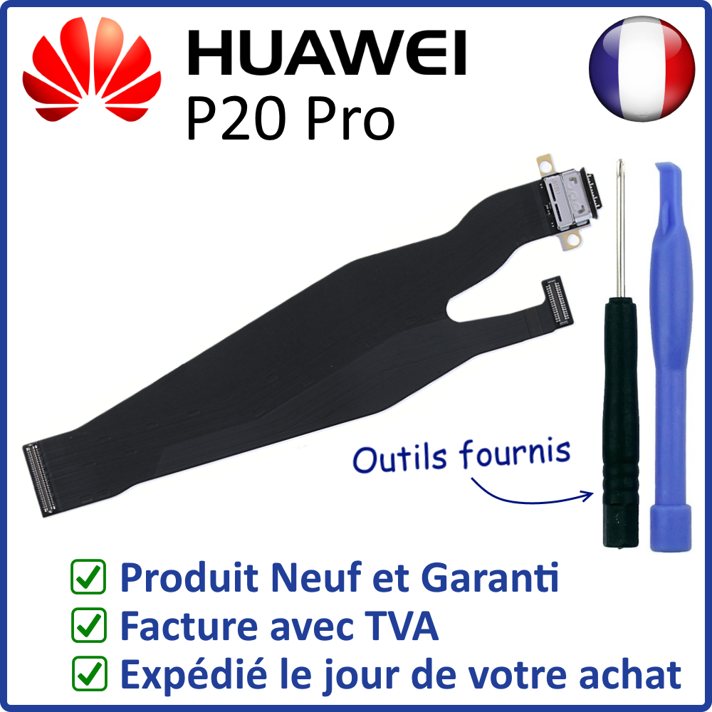 Connecteur De Charge Pour Huawei P20 - Nappe De Réparation - Neuf, Couleur Noire