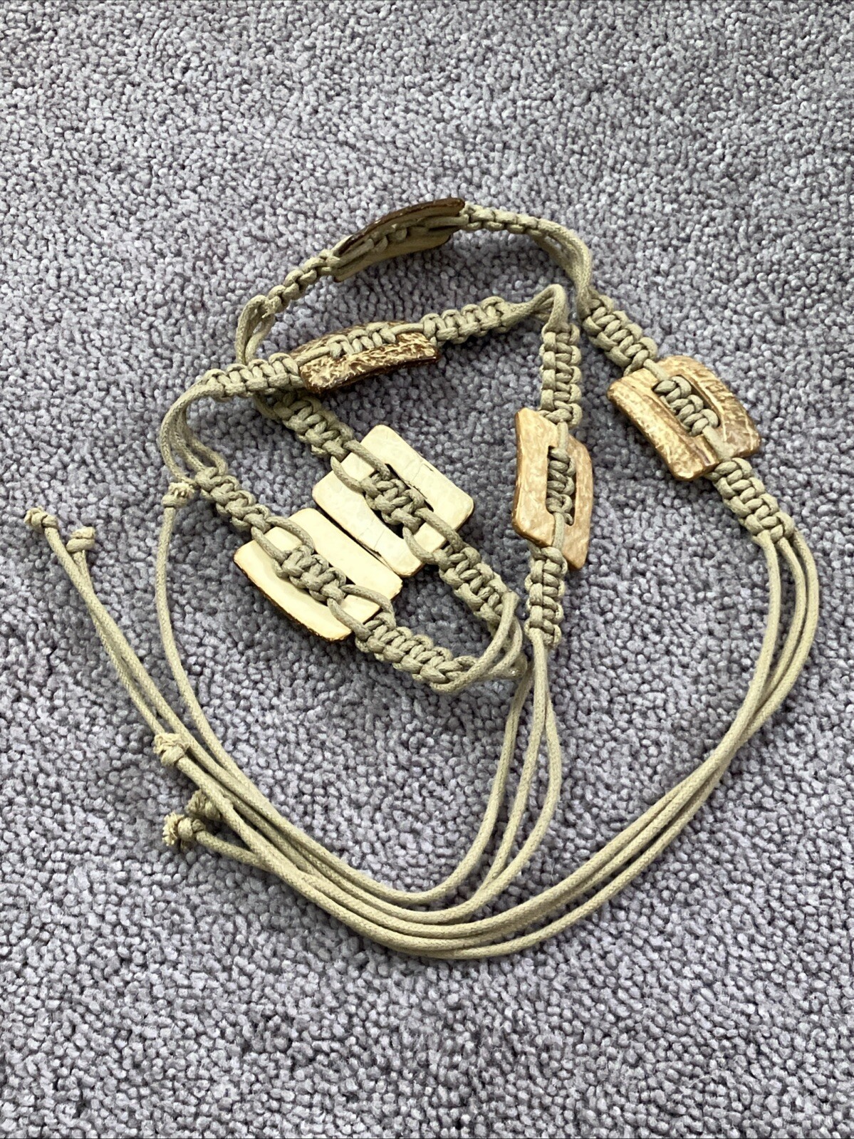 WOMAN’S UNIQUE BOHO MACRAMÉ/RECTANGLE COCONUT BEA… - image 16