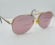 Vintage Altair Eyewear Gold Pilot Half-Rim Metal Sunglasses FRAMES ONLY