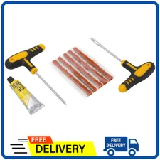 Car Tubeless Tyre Tire Puncture Repair Plug Repair Kit Needle Patch Fix Tool US