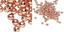 100 Clear-Coated Solid Copper 3mm Round Smooth Spacer Beads with 0.7mm Hole