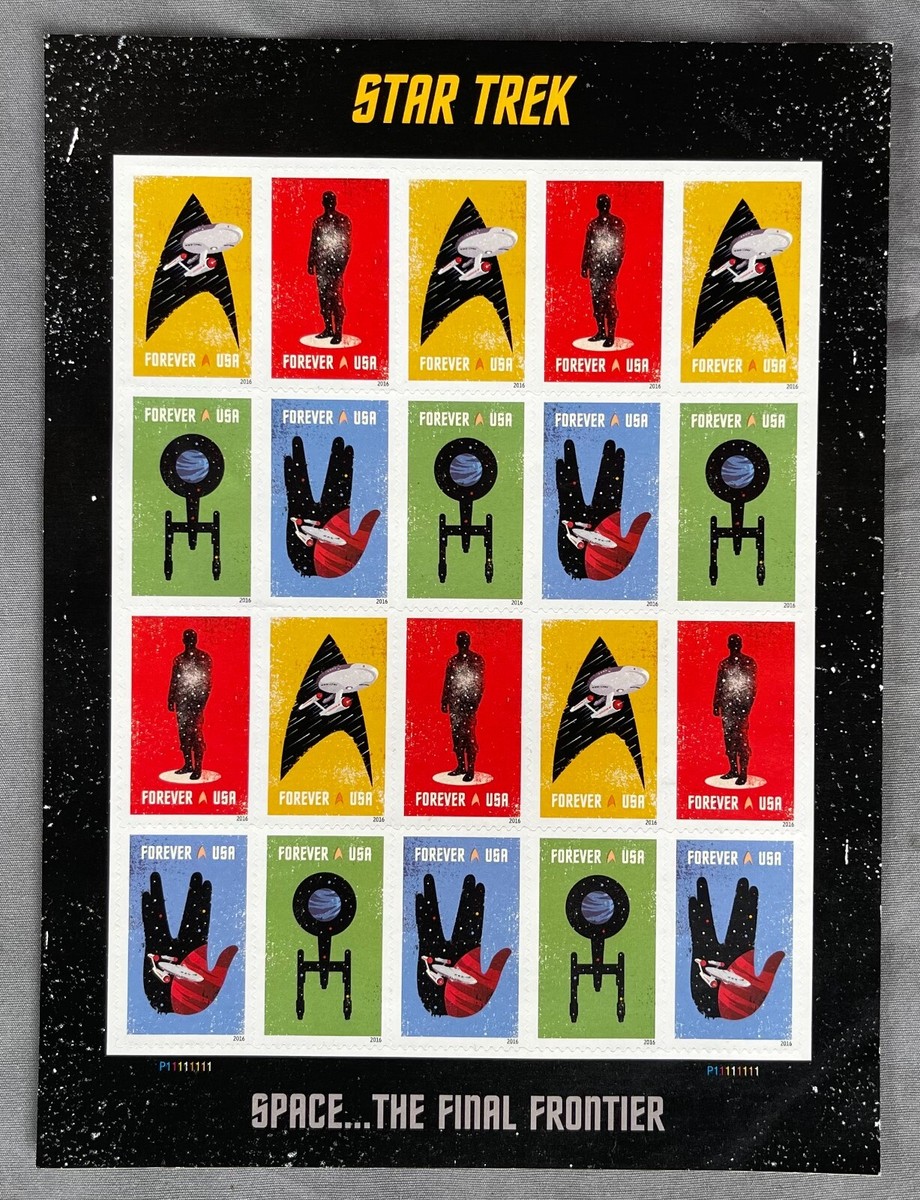 スタートレック　切手その1　Star Trek postage stamp STAR TREK FOREVER Vintage USPS STAMP PAGE United States Postal