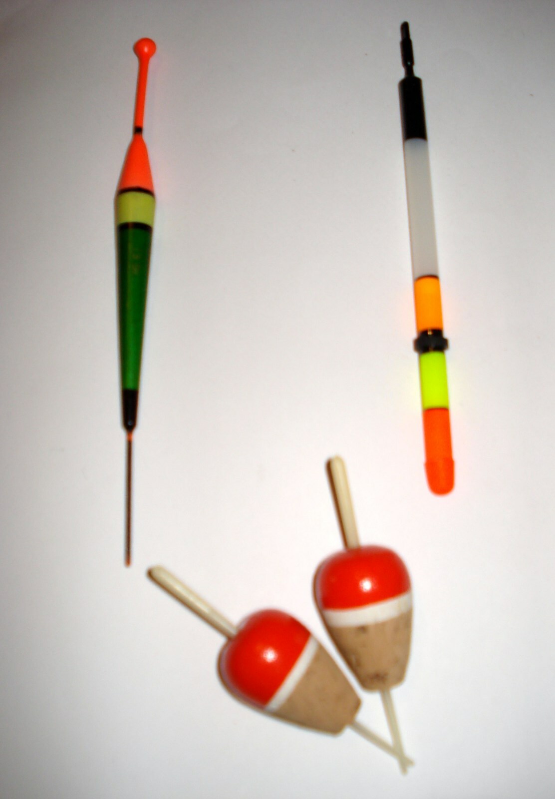 4x BOYAS FLOTADORES DE PESCA EVIA CORCHO MADERA