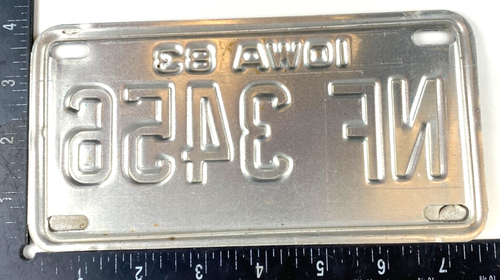Vintage Iowa 1985 Motorcycle License Plate NF 3456 Man Cave Garage Wall Decor - Bild 2 von 2