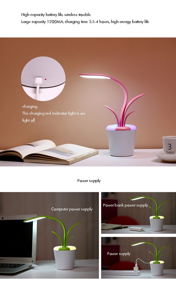 Ethnic Floral Dragonfly Table Lamp - Dimmable LED Bedside Light With USB Port In Multiple Colors