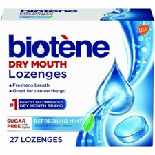 SM Biotene Dry Mouth Lozenges For Fresh Breath Refreshing Mint 27 Ct (3 Pack)
