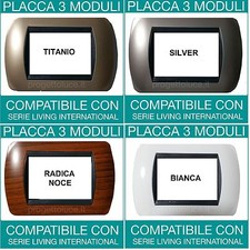 PLACCHE 3, 4, 7 MODULI COMPATIBILI BTICINO LIVING INTERNATIONAL COLORI ASSORTITI