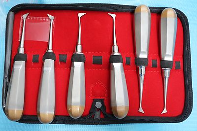 GERMAN 6 EA CRYER LEFT RIGHT DENTAL TOOTH EXTRACTING ELEVATOR SMALL LARGE MEDIUM