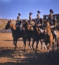 Vintage Stereo Realist Photo 3D Slide SPAIN Madrid Horse Show Officers 1955