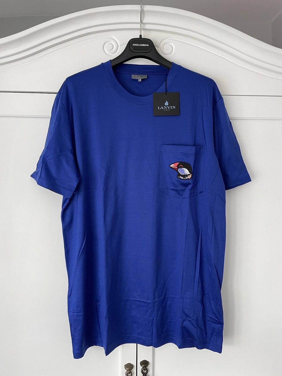 Lanvin — LANVIN Paris Blue Logo Embroidered T-Shirt - Made In Italy