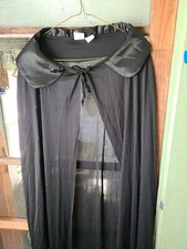 Black Cape With Padded Collar And Draw String 60" Long