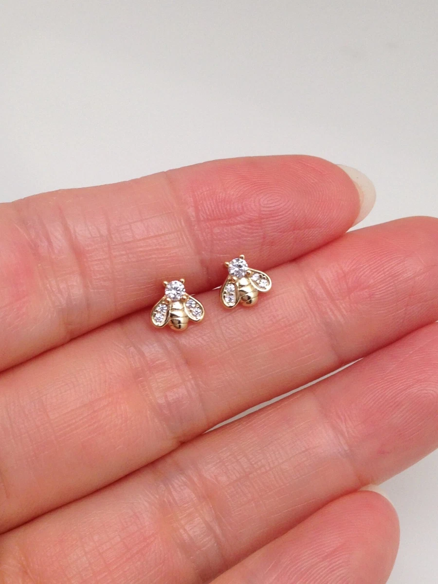 Tiny sale bee earrings