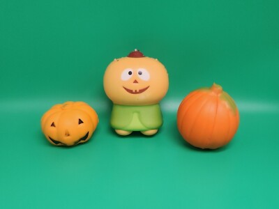 Halloween Jack O' Lantern Orange Pumpkin Lot Toy Soft Foam Squishy Stress Sponge