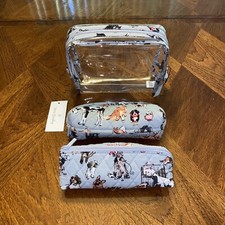 NWT Vera Bradley 3 Pcs Cosmetics Organizer In Dog Show