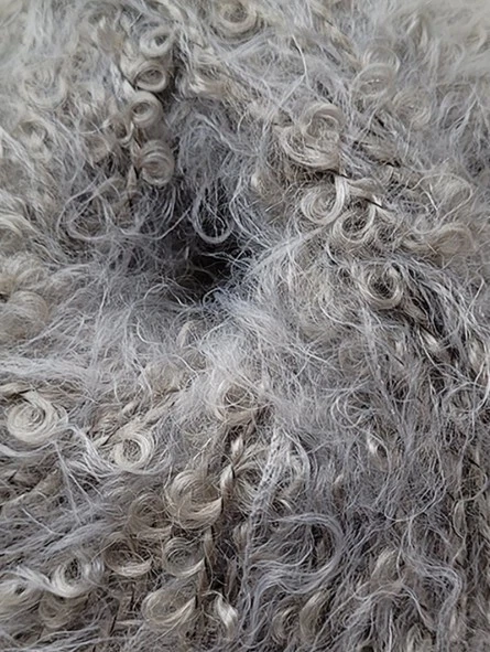 Lot 10 pelotes 51% mohair fantaisie bouclé GGH LAVITA Gris mastic. - Photo 2/2